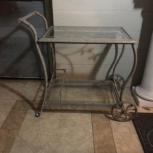 Vintage wine and plant cart. Very cute!